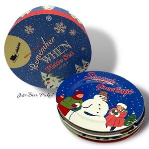 NIB Christmas Plate Set Boston Warehouse Remember When